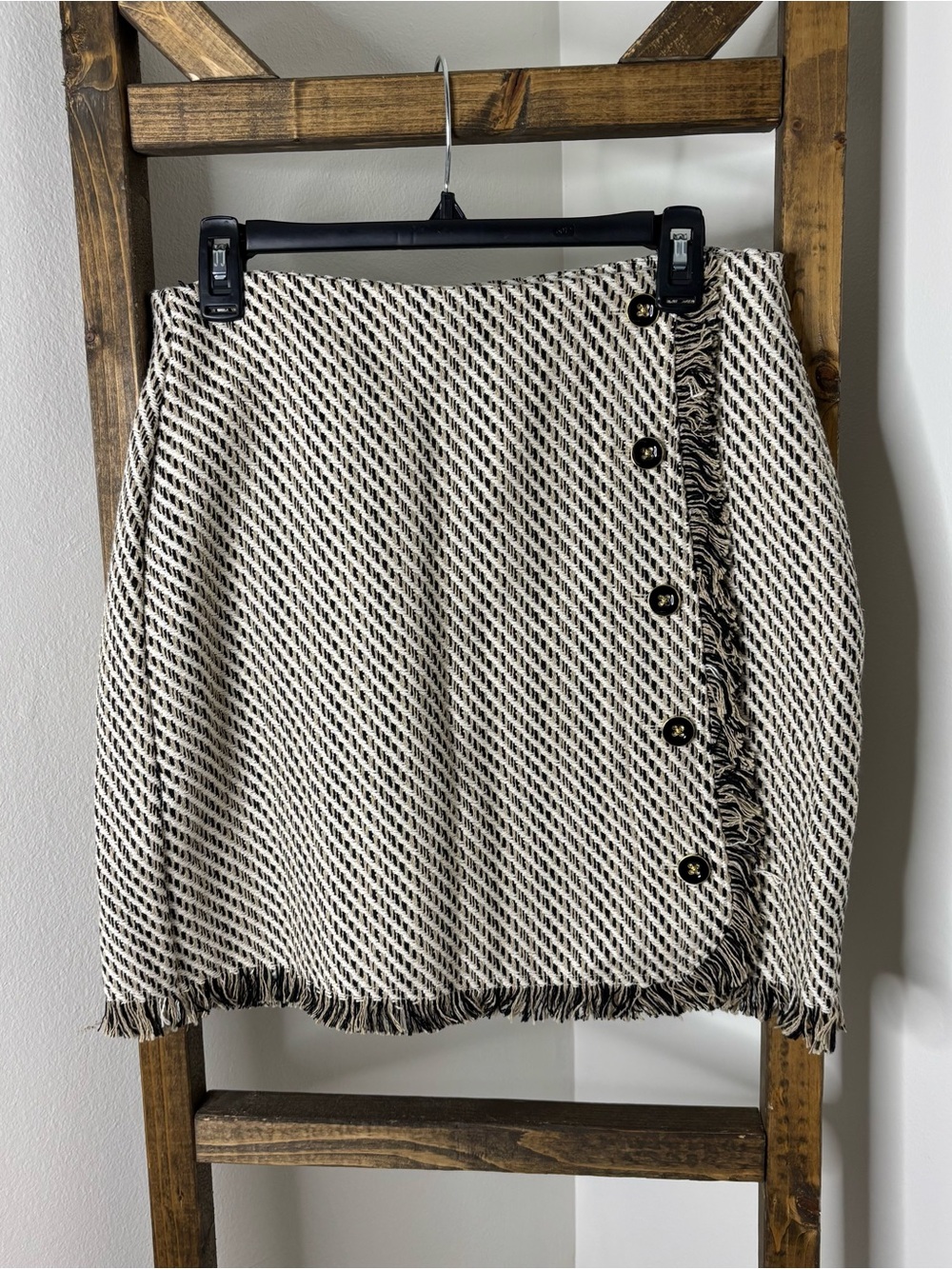 Spartina 449 Elise Ivory & Black Tweed Skirt Size 4